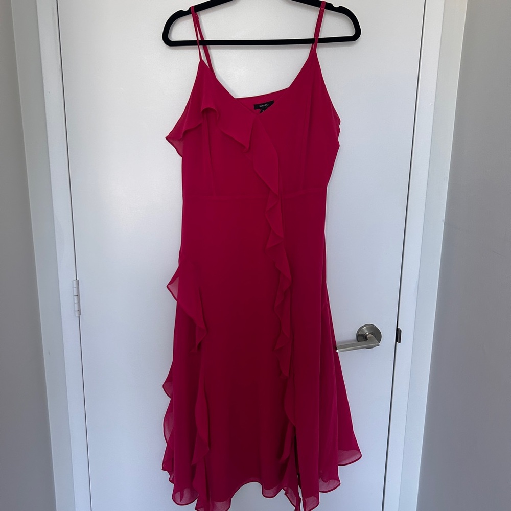 Elegant Pink Ruffle Dress - Picture 3 of 4